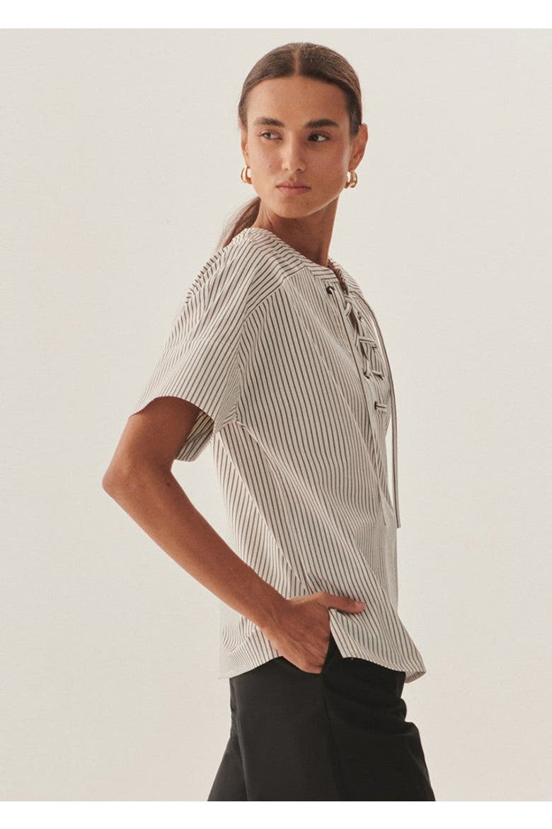 Milani Striped Blouse, Alternate, color, Striped
