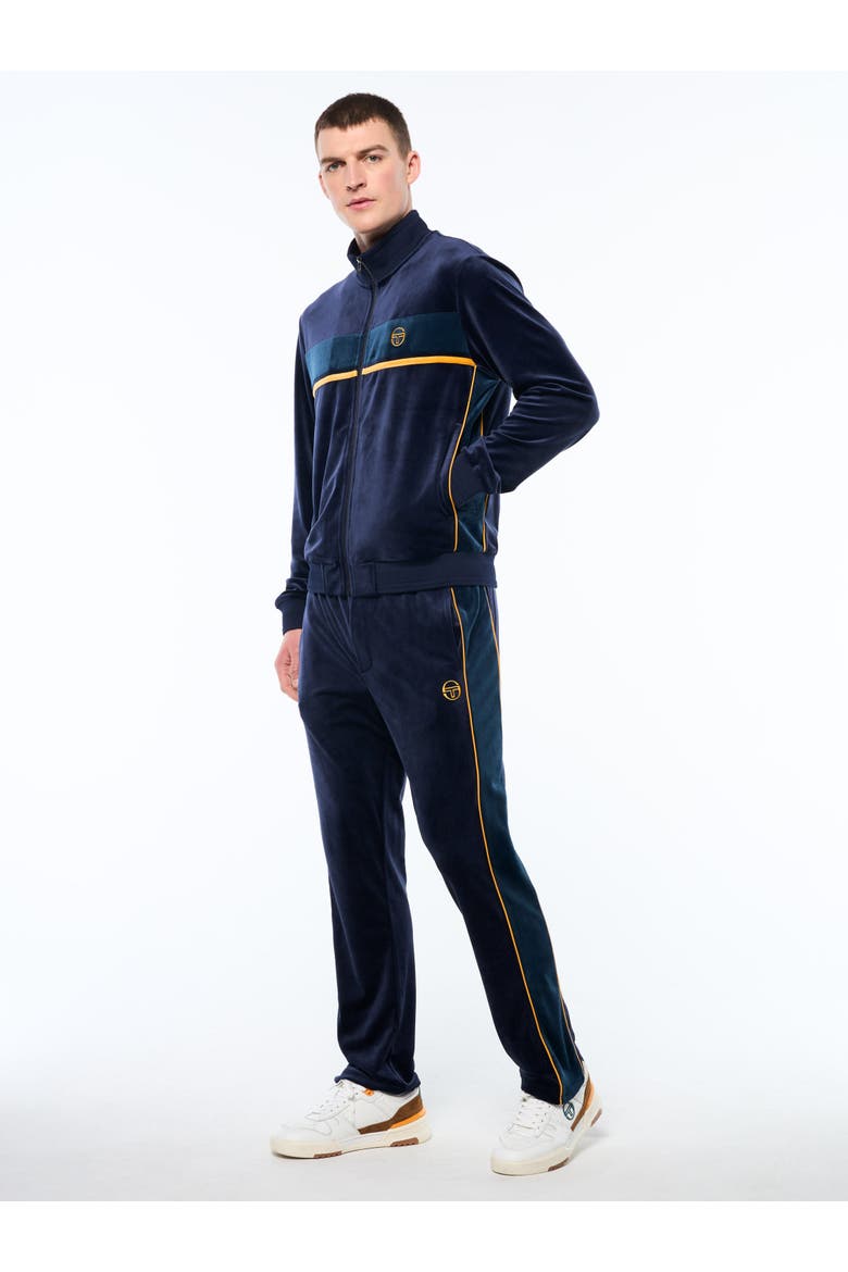 Forato Velour Track Jacket, Alternate, color, MARITIME BLUE