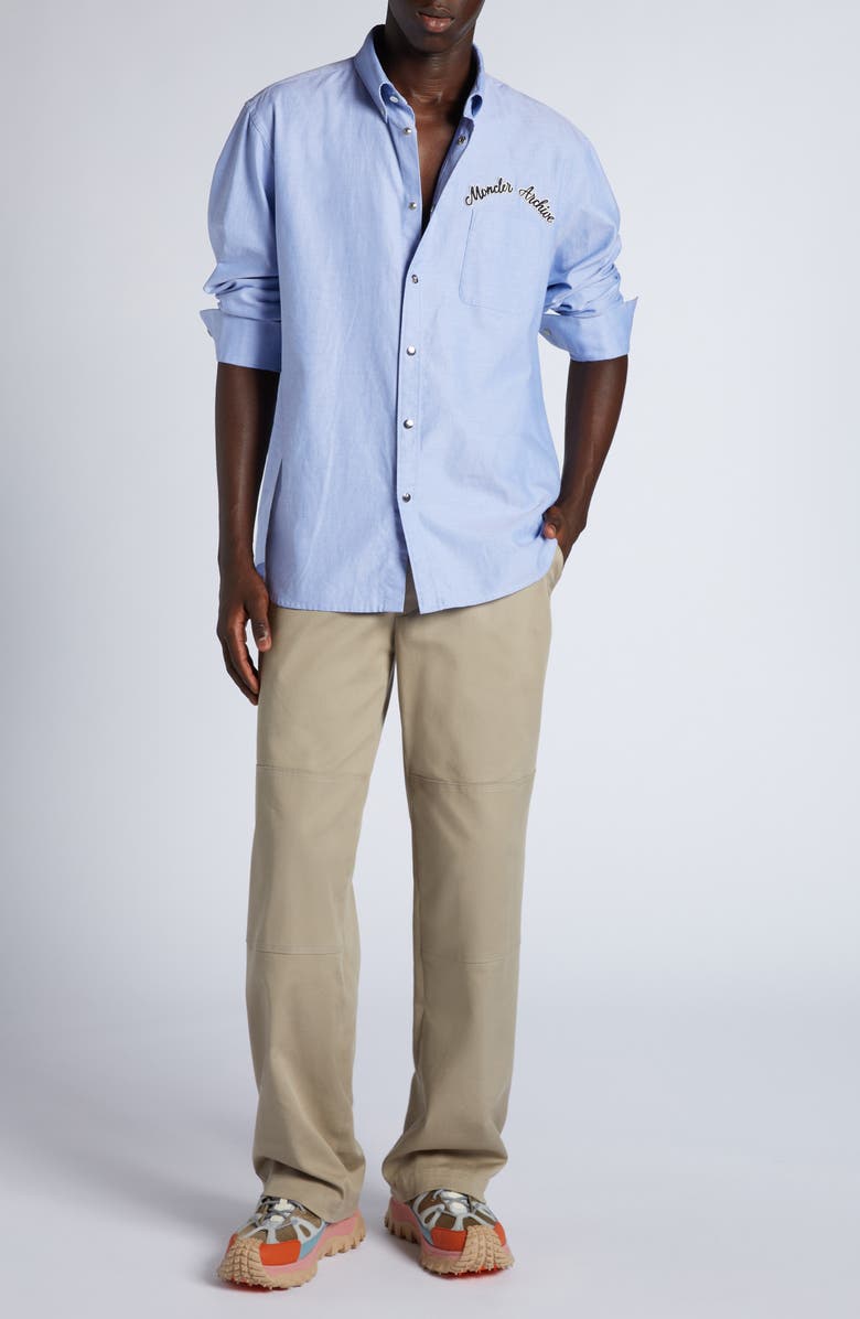 Moncler Cotton Stretch Twill Pants, Alternate, color, Sand Beige