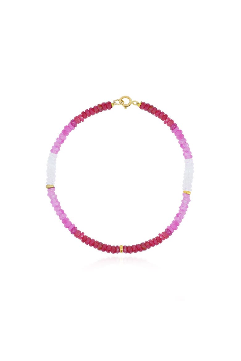 Ruby Ombre Bead Bracelet, Main, color, Ruby