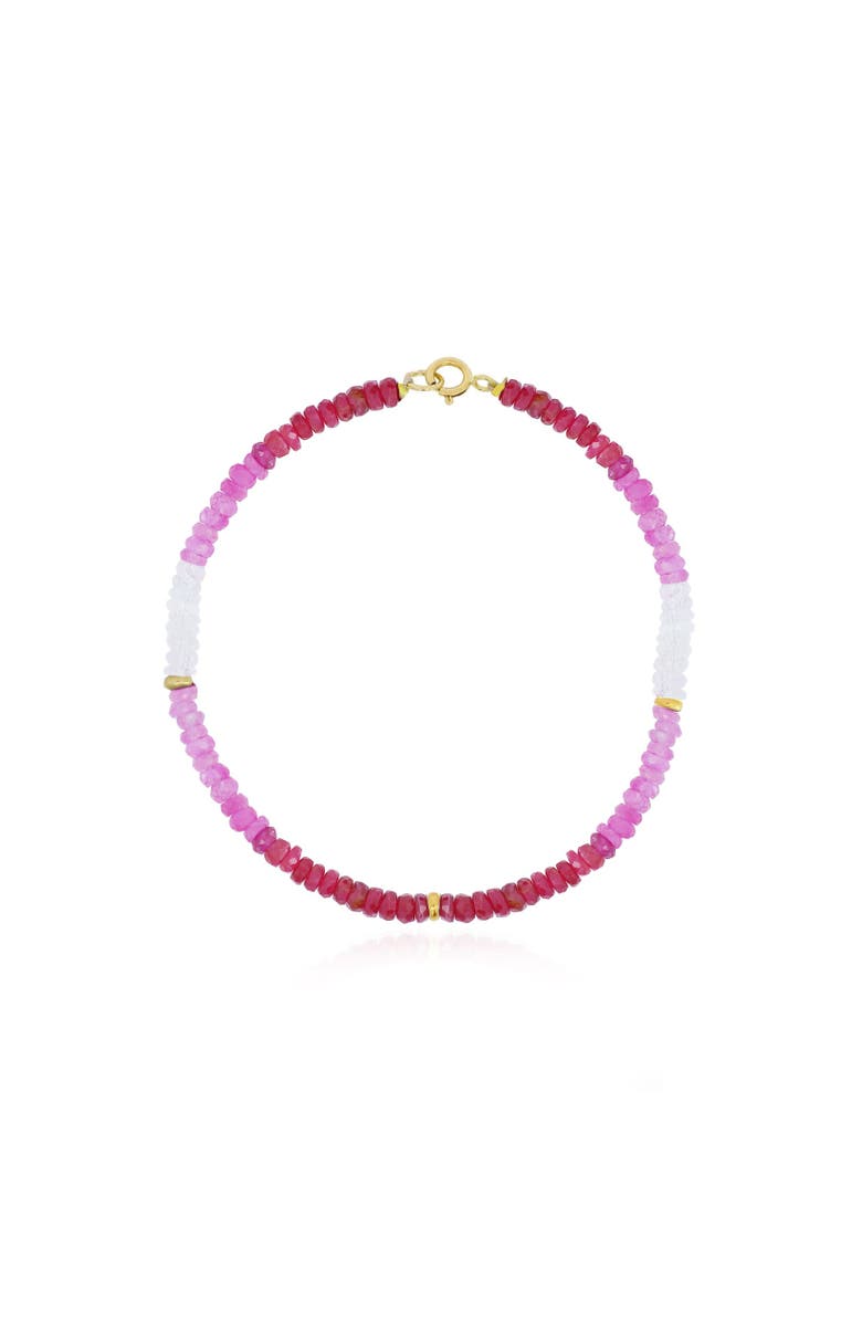 The Lovery Fine Jewelry Ruby Ombre Bead Bracelet, Main, color, Ruby