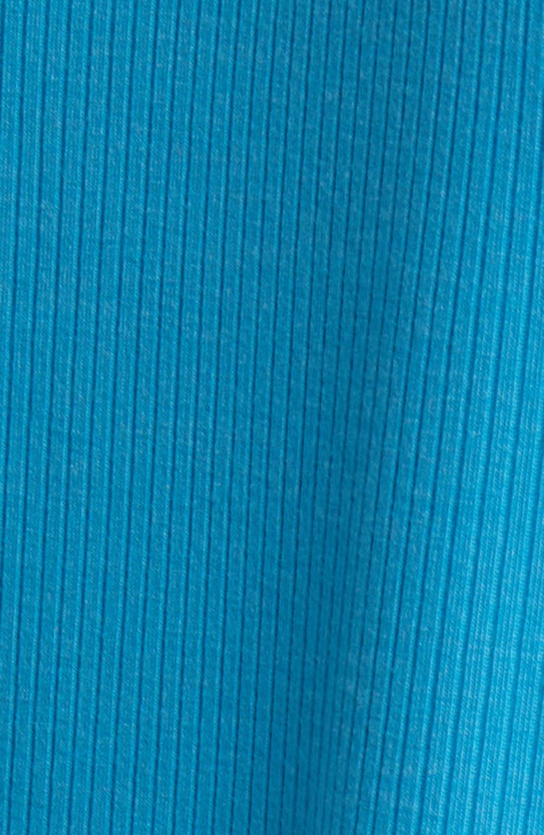 Dressed in Lala Lex Rib Oversize T-Shirt & High Waist Crop Pants, Alternate, color, Maui Blue