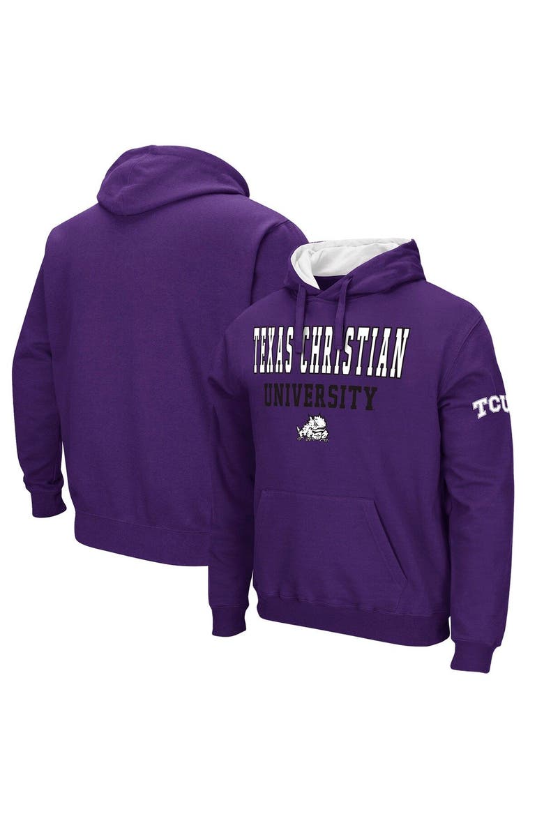 Men's Colosseum Purple TCU Horned Frogs Sunrise Pullover Hoodie, Main, color, Purple
