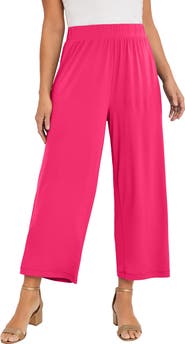 Jessica London Stretch Knit Wide Leg Crop Pant