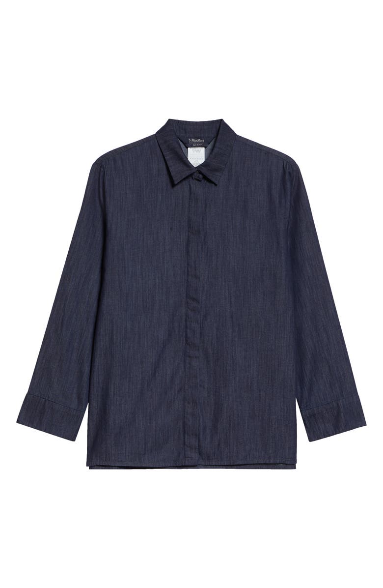 Max Mara Salice Denim Button-Up Shirt, Alternate, color, 