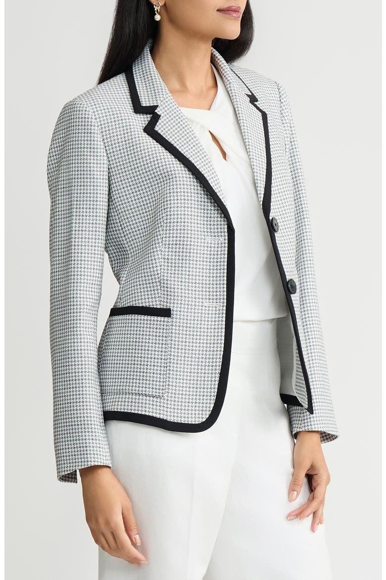 Contrast Detail Tweed Jacket, Alternate, color, LILY WHITE/ BLACK