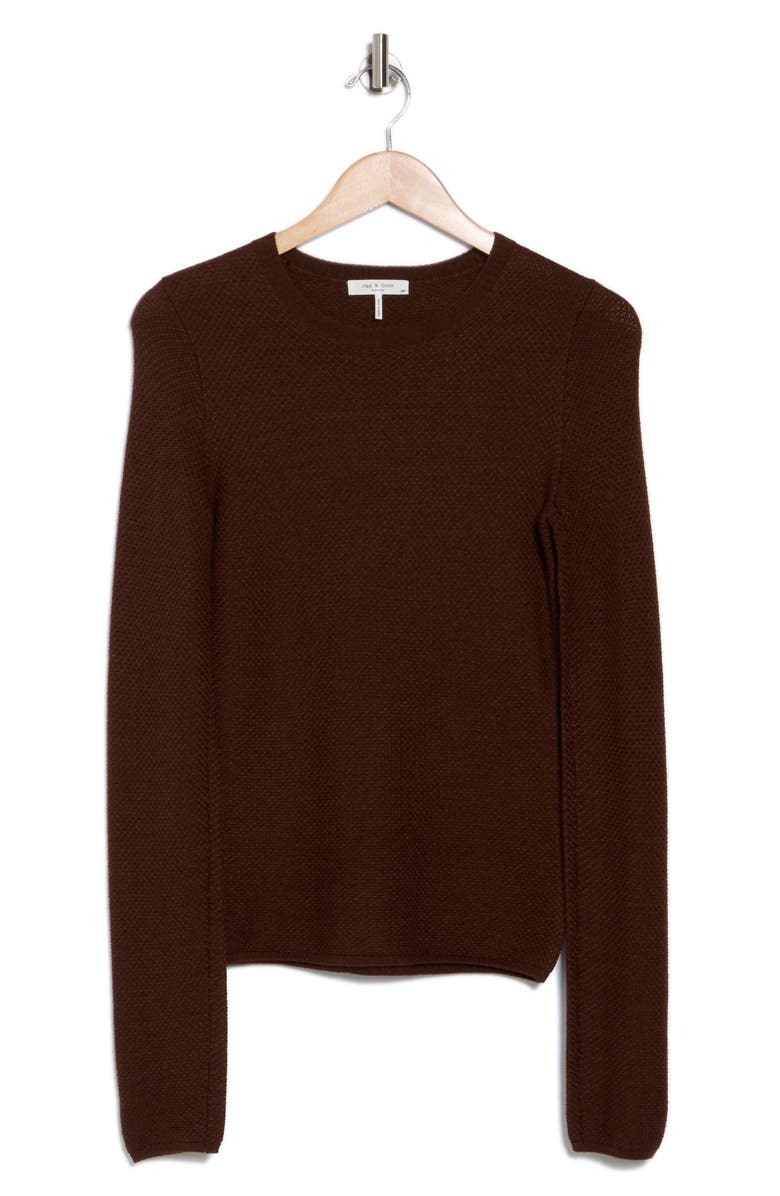 rag & bone Adiana Long Sleeve Wool Blend T-Shirt, Alternate, color, Morel