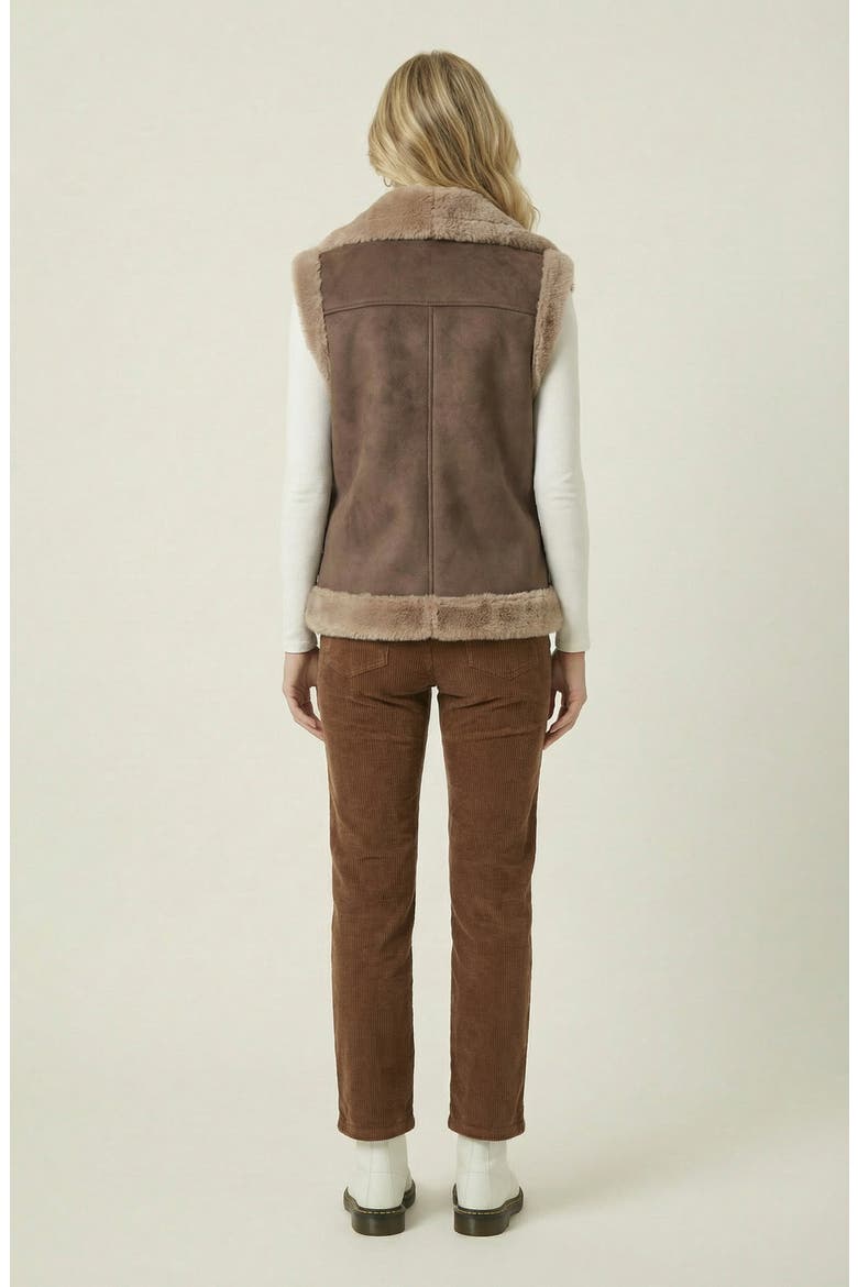 Faux Shearling Trim Vest, Alternate, color, Faux Shearling
