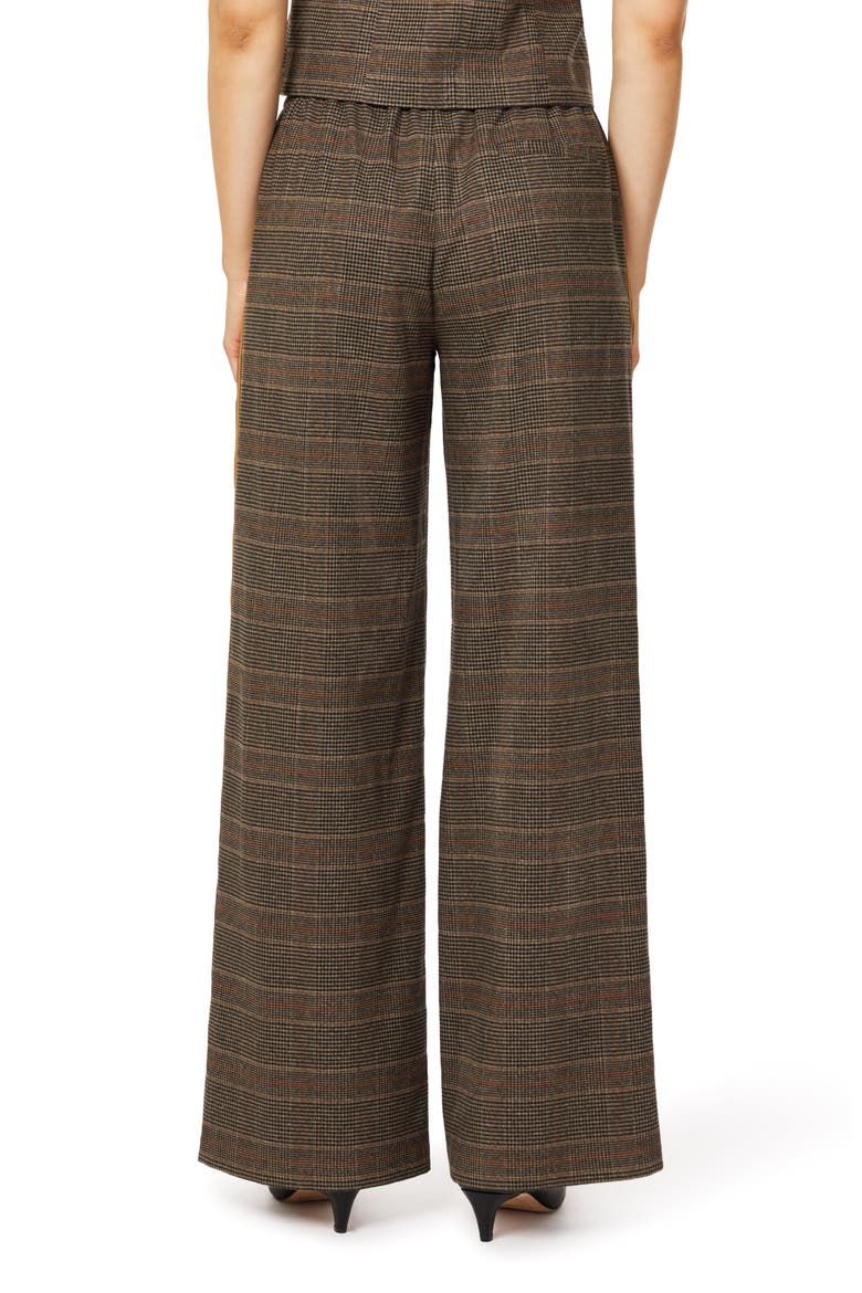 Side Stripe Glen Plaid Wide Leg Track Pants, Alternate, color, GLENPLAID
