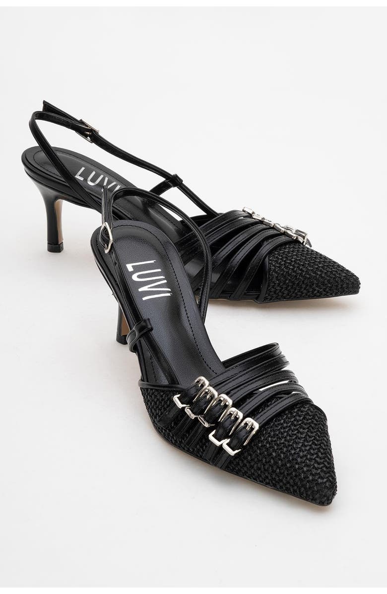 Prologue Shoes Zenith Slingback Pointed Toe Pump, Main, color, Black