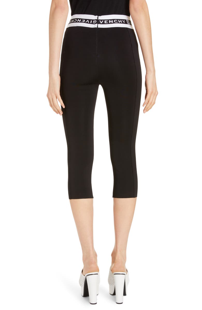 Givenchy Logo Waist Crop Leggings, Alternate, color,