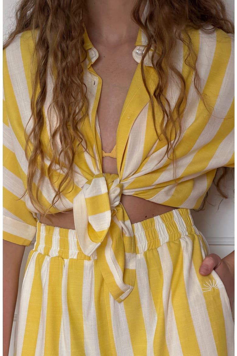 The Paloma Stripe Shirt, Alternate, color, YELLOW