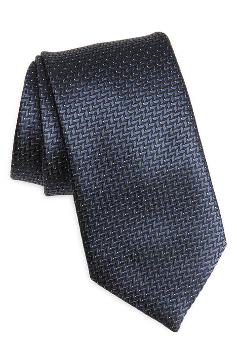 Geometric Jacquard Silk Tie