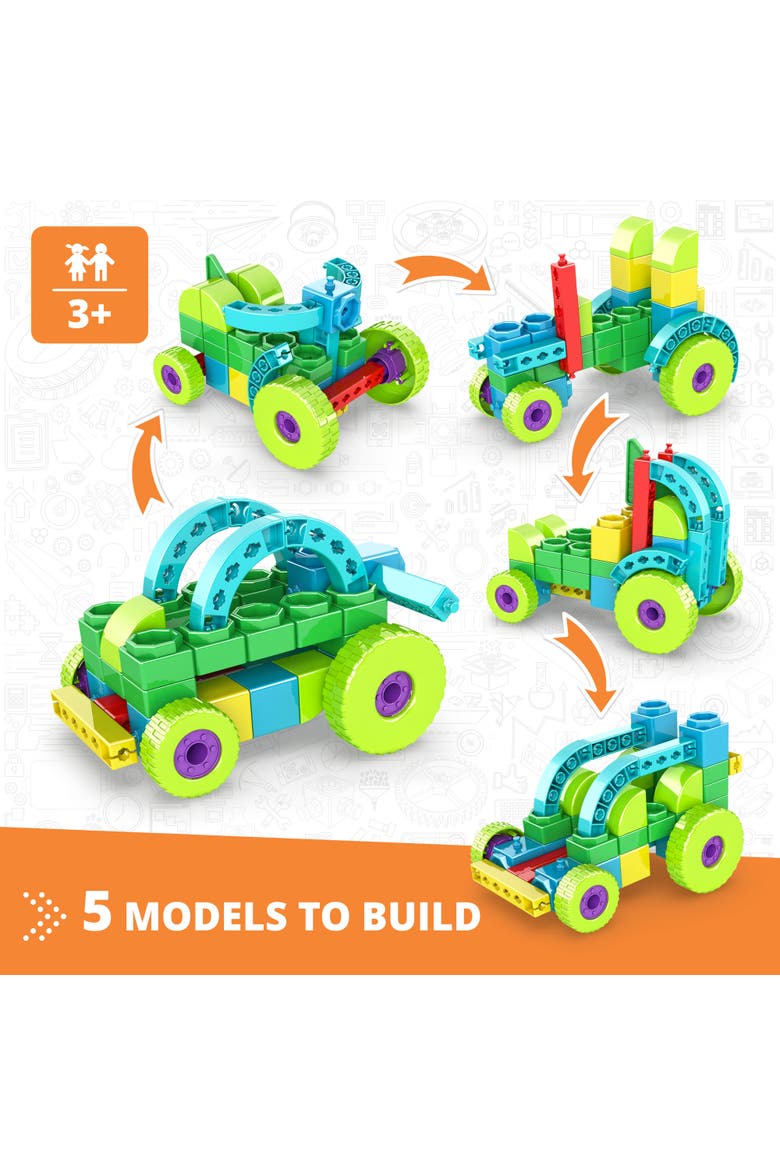 Steam Labs Junior Learning About Vehicles 5 Model Toy Brick Building, Alternate, color, Multicolored