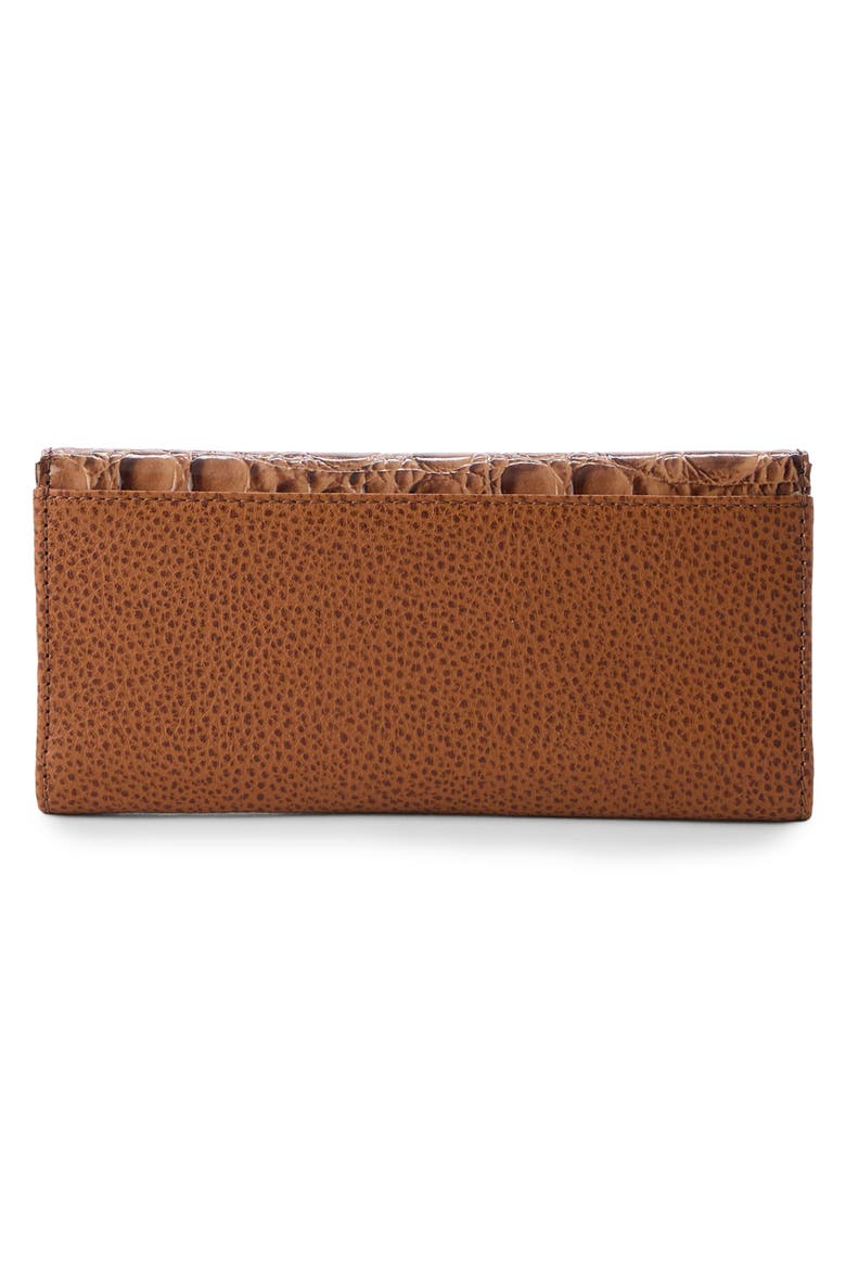 Veronica Croc Embossed Leather Wallet, Alternate, color, CINNAMON