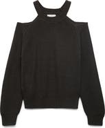 MANGO TEEN Cold Shoulder Cotton Crewneck Sweater