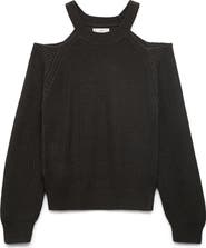 MANGO TEEN Cold Shoulder Cotton Crewneck Sweater