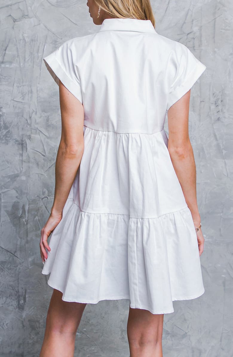 FLYING TOMATO Short Sleeve Tiered Shirtdress, Alternate, color, 