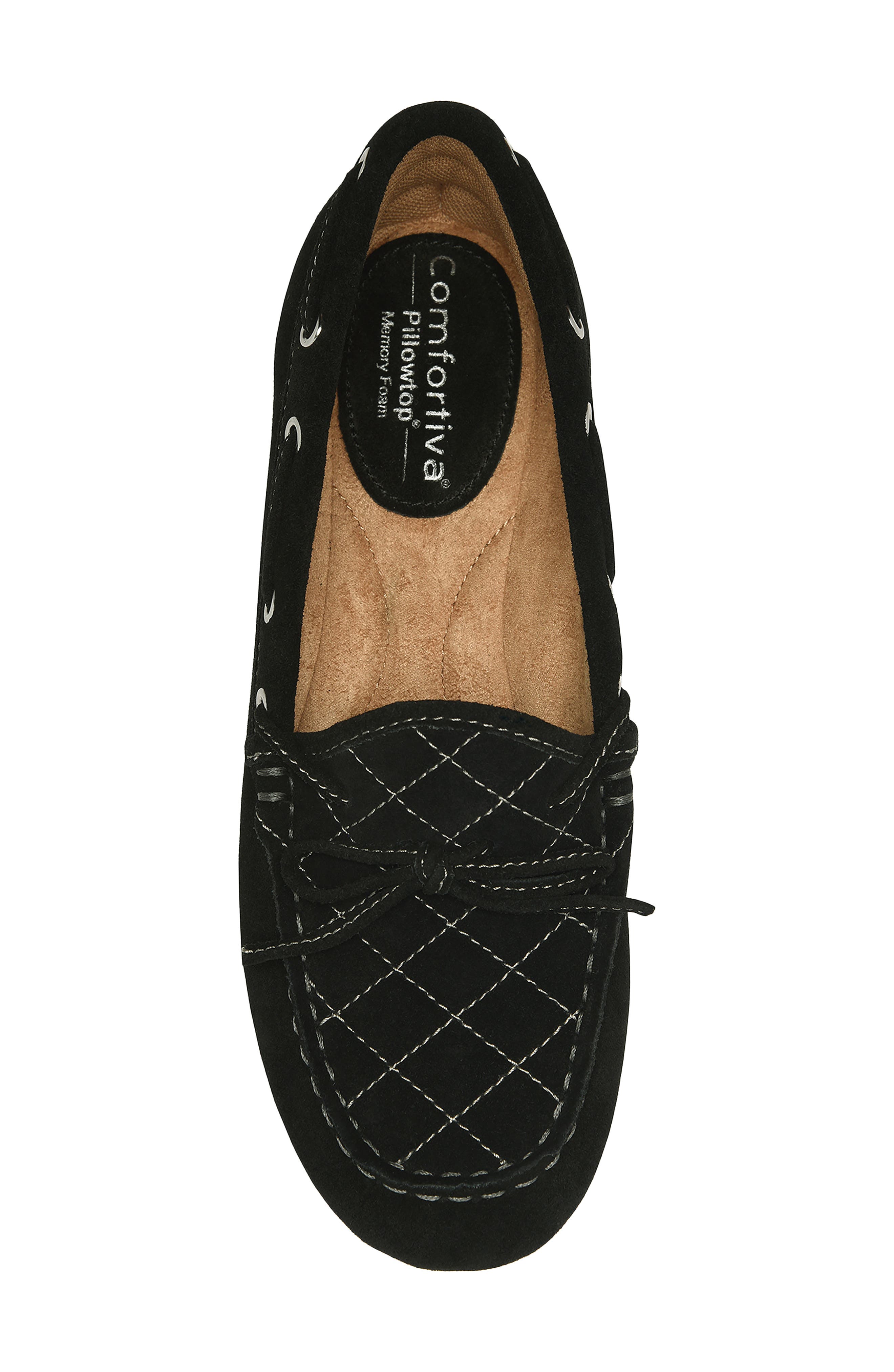 Tessie Leather Loafer, Alternate, color, BLACK SUEDE