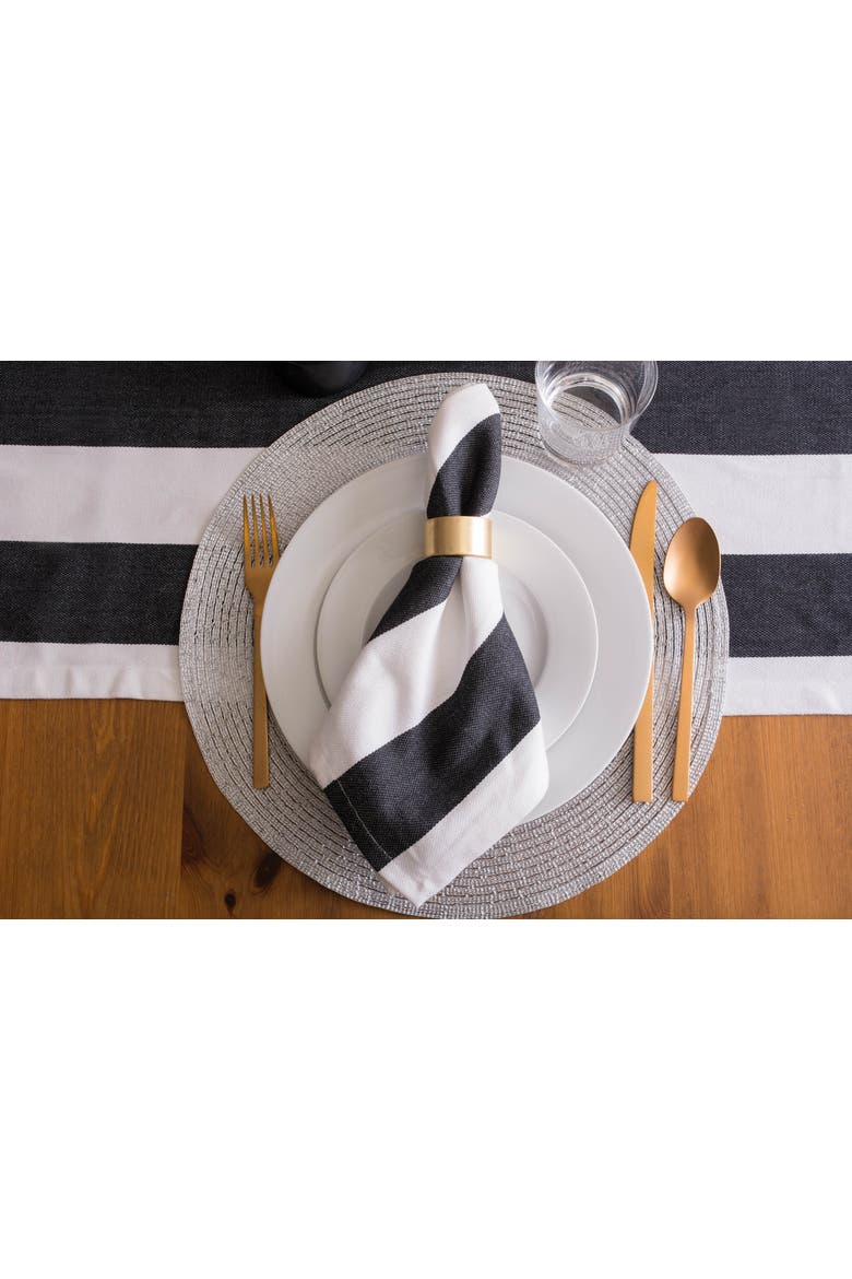 Metallic Round Woven Placemat Set/6, Alternate, color, Silver