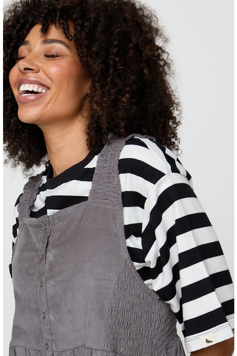 Smocking Strap Jumpsuit, Alternate, color, Grey