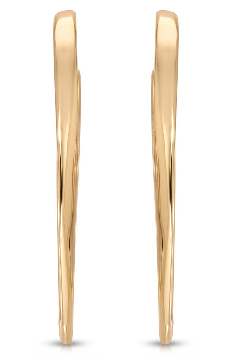 Ettika Elongated Oval Hoop Earrings, Alternate, color, Gold