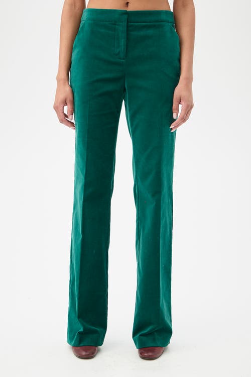 Trina Turk Westport Velvet Wide Leg Pant In Green
