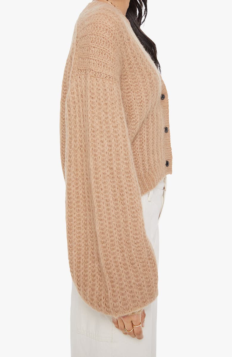 MOTHER The Puffy Sleeve Varsity Cardigan, Alternate, color, Cotton Candy