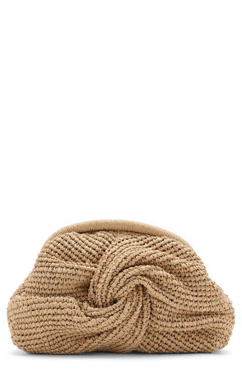 Natural Fiber Frame Clutch