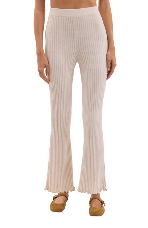 Petal Edge Rib Ankle Pants