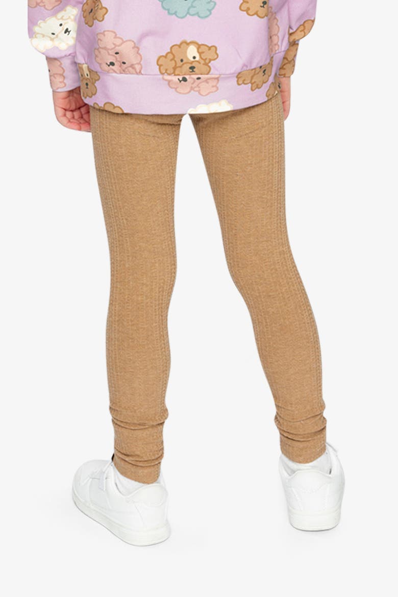 Jacquard Chevron Elastic Waist Leggings, Alternate, color, Brown