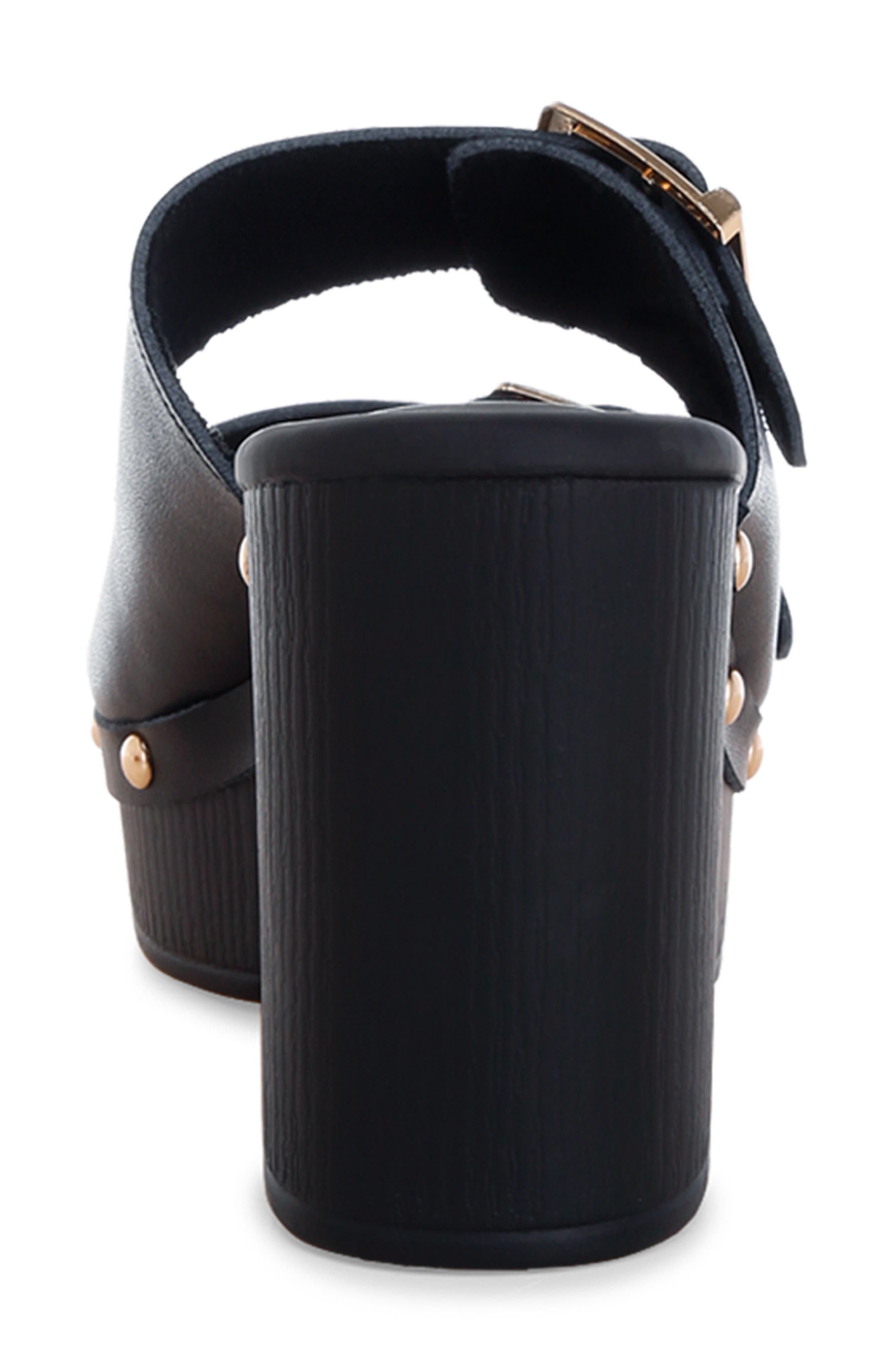 Rag & Co Kenna Double Buckle Strap Platform Sandal, Alternate, color, Black