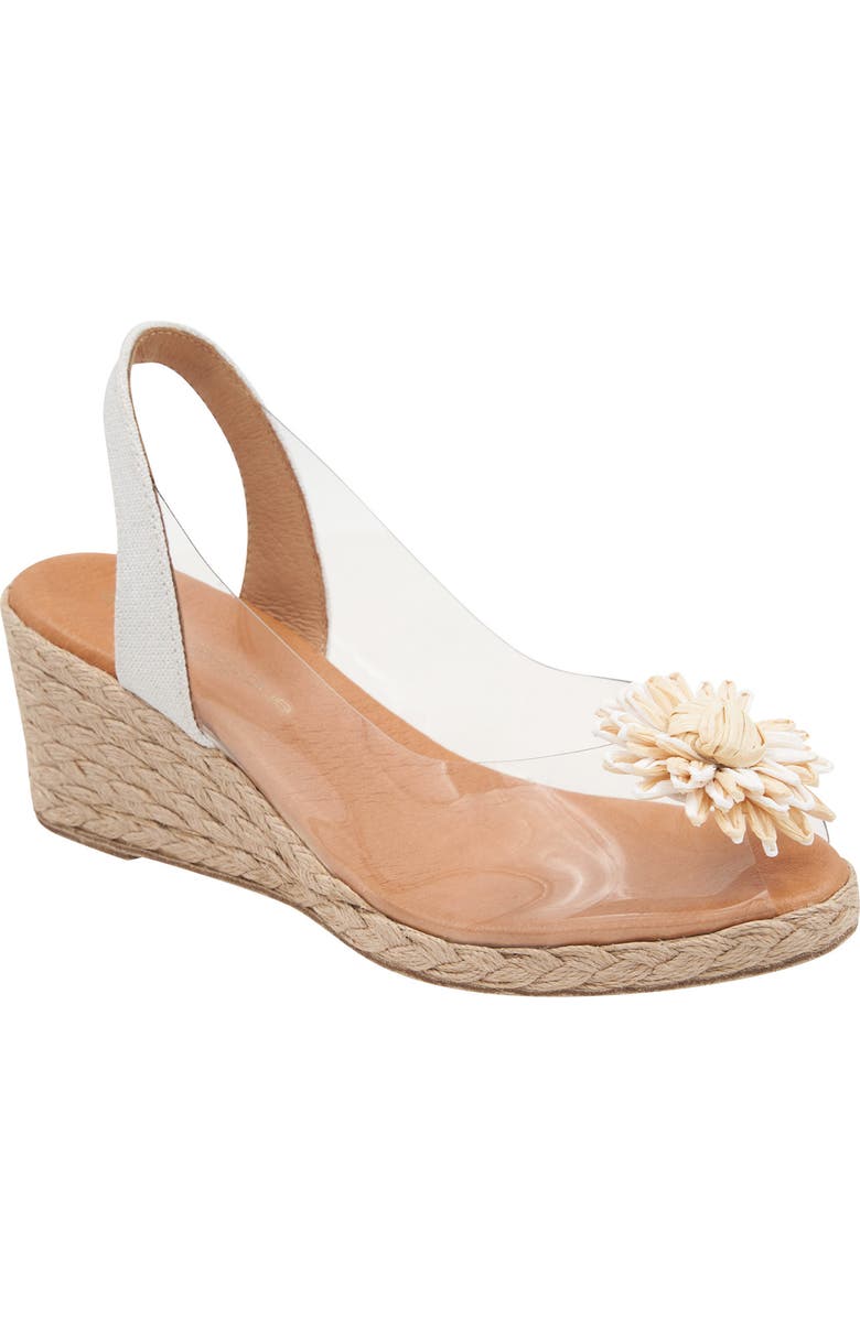André Assous Slingback Espadrille Peep Toe Wedge Sandal, Main, color, White