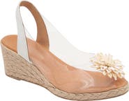 André Assous Slingback Espadrille Peep Toe Wedge Sandal