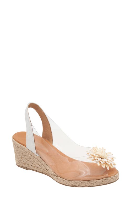 Andre Assous André Assous Slingback Espadrille Peep Toe Wedge Sandal In White