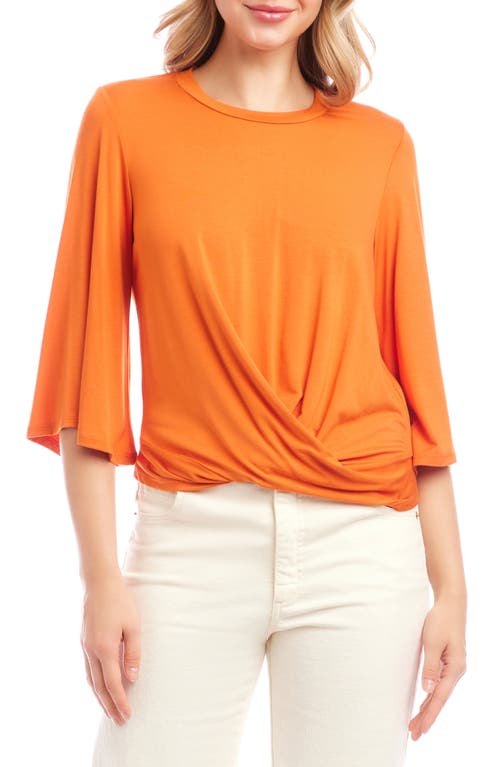 Karen Kane Drape Front Top In Tangerine In Orange