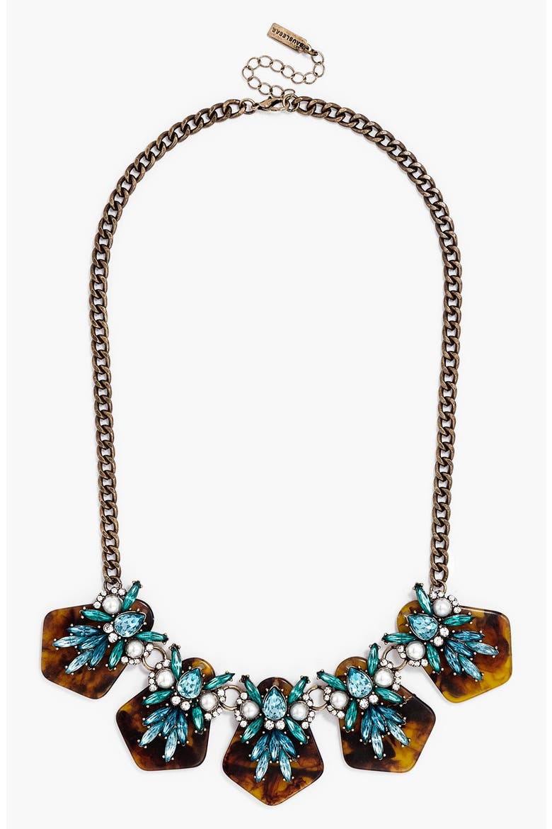 'Ariel' Collar Necklace, Main, color, BLUE MULTI/ TORTOISE/ BRASS