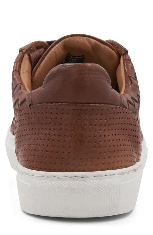 Bruno Magli Beto Woven Leather Sneaker In Brown