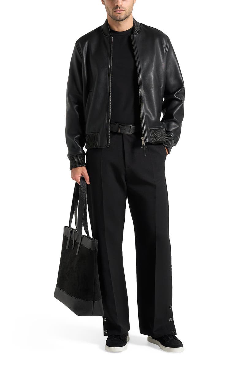 Manière De Voir Boris Relaxed Fit Tailored Button Cuff Trousers, Main, color, Black