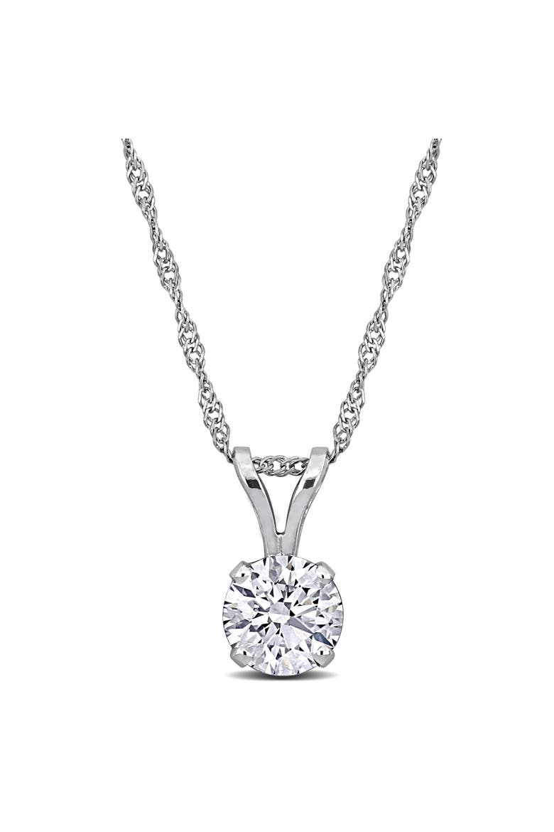 Certified Lab-Grown Diamond Solitaire Necklace 14k, Main, color, White Gold