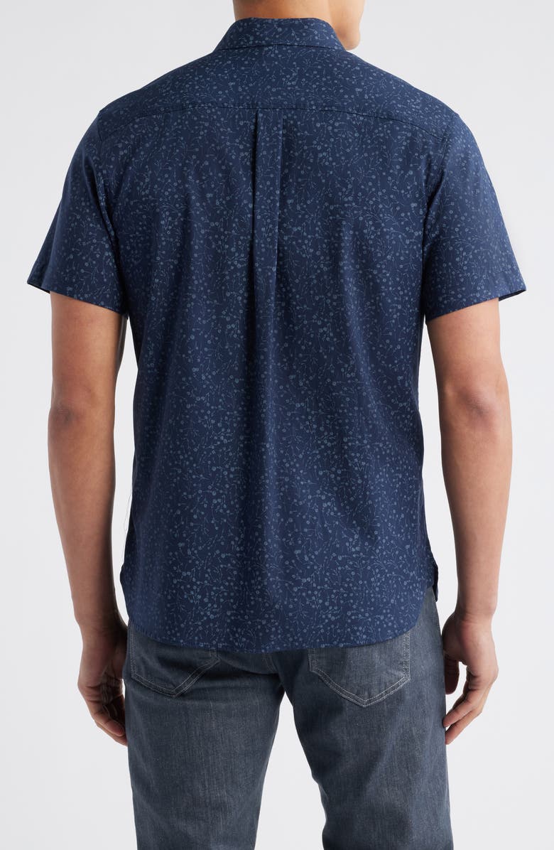 Nordstrom Ditsy Print Short Sleeve Stretch Button-Up Shirt, Alternate, color,
