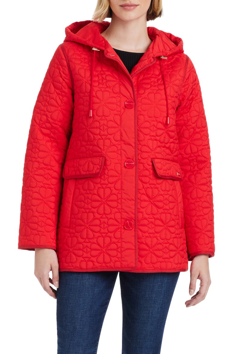 spade floral quilted a-line jacket, Alternate, color, CLASSIC RED