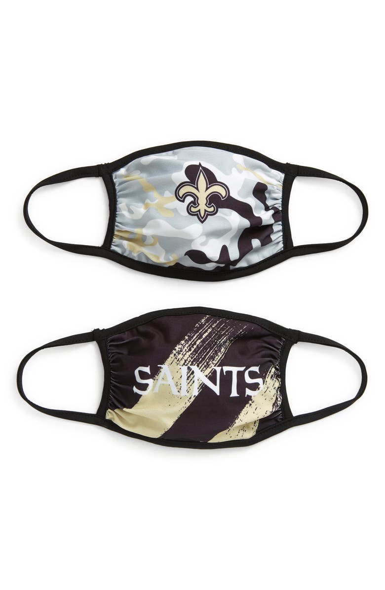 NFL Outerstuff 2-Pack Kids' New Orleans Saints Face Masks, Main, color, 