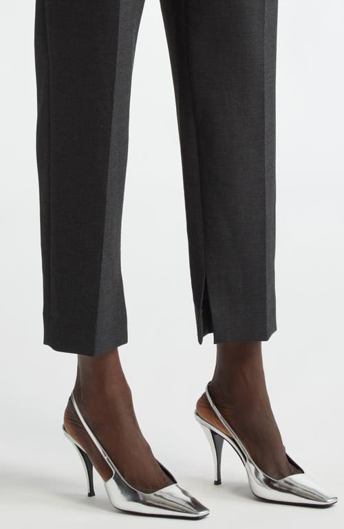 St John Double-face Luxe Ponte Straight-leg Pants In Dark Heather Grey