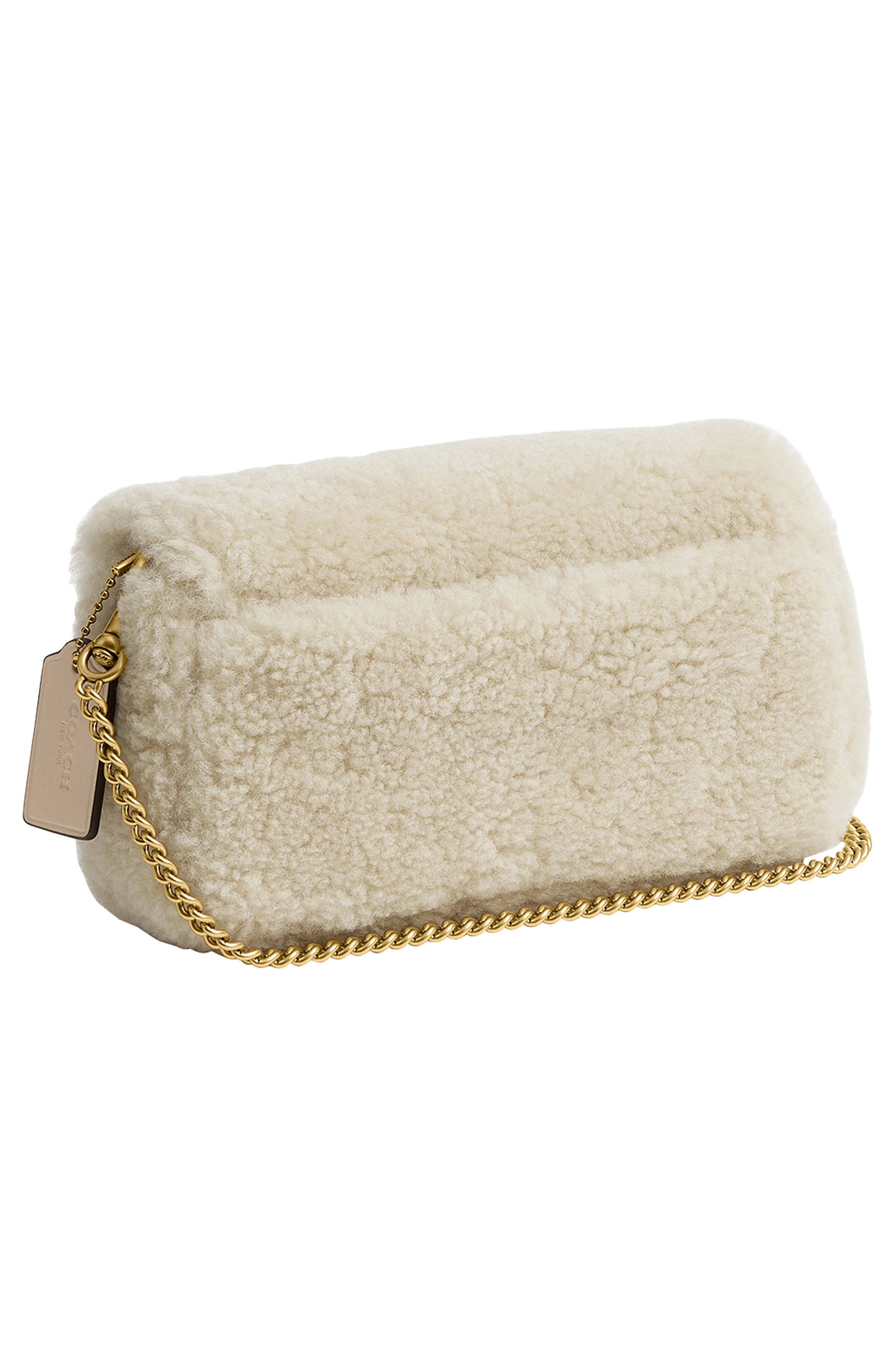 COACH Tabby 19 Genuine Shearling Shoulder Bag, Alternate, color, 