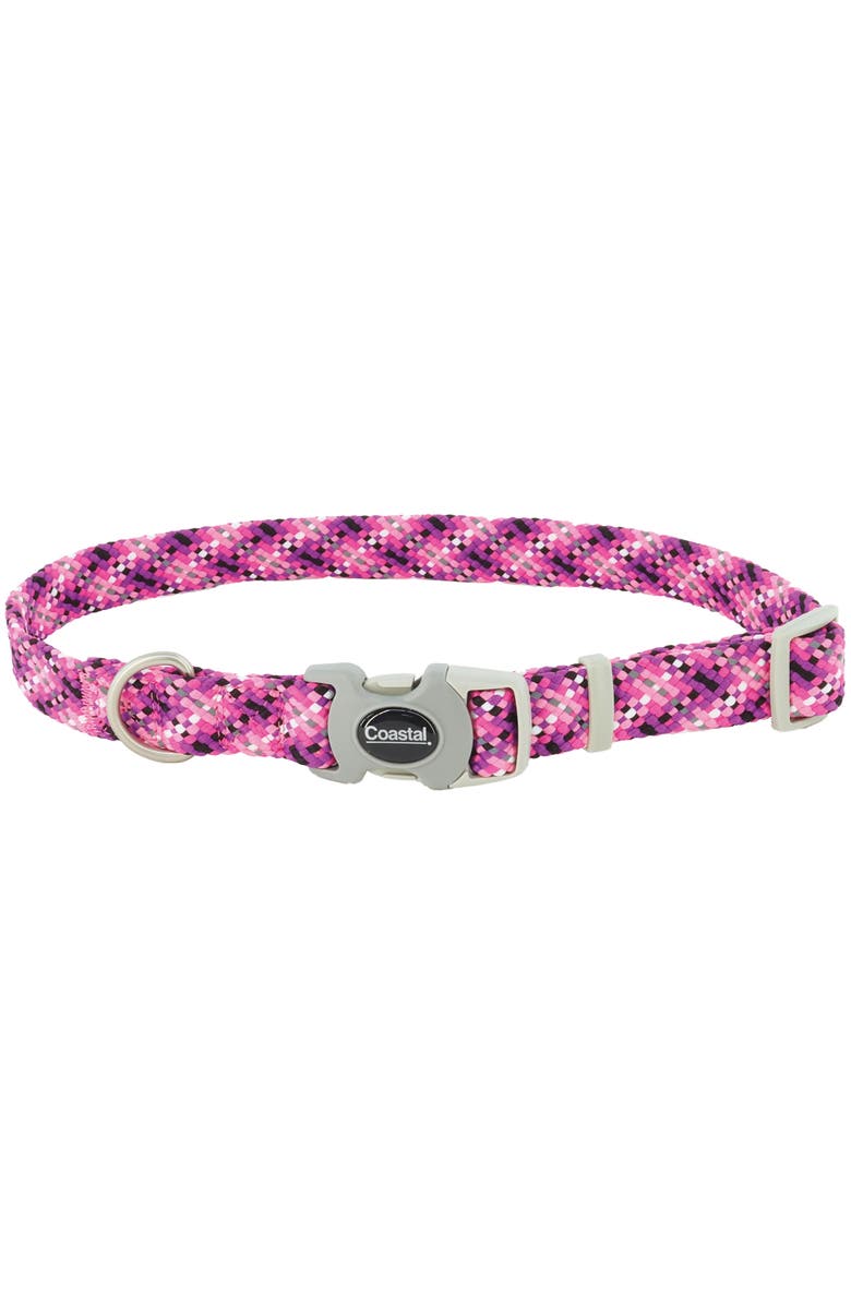 Pro Active Woven Reflective Dog Collar, Pixel Pink, Large, 1 Inch, Adjustable, Main, color, Pink