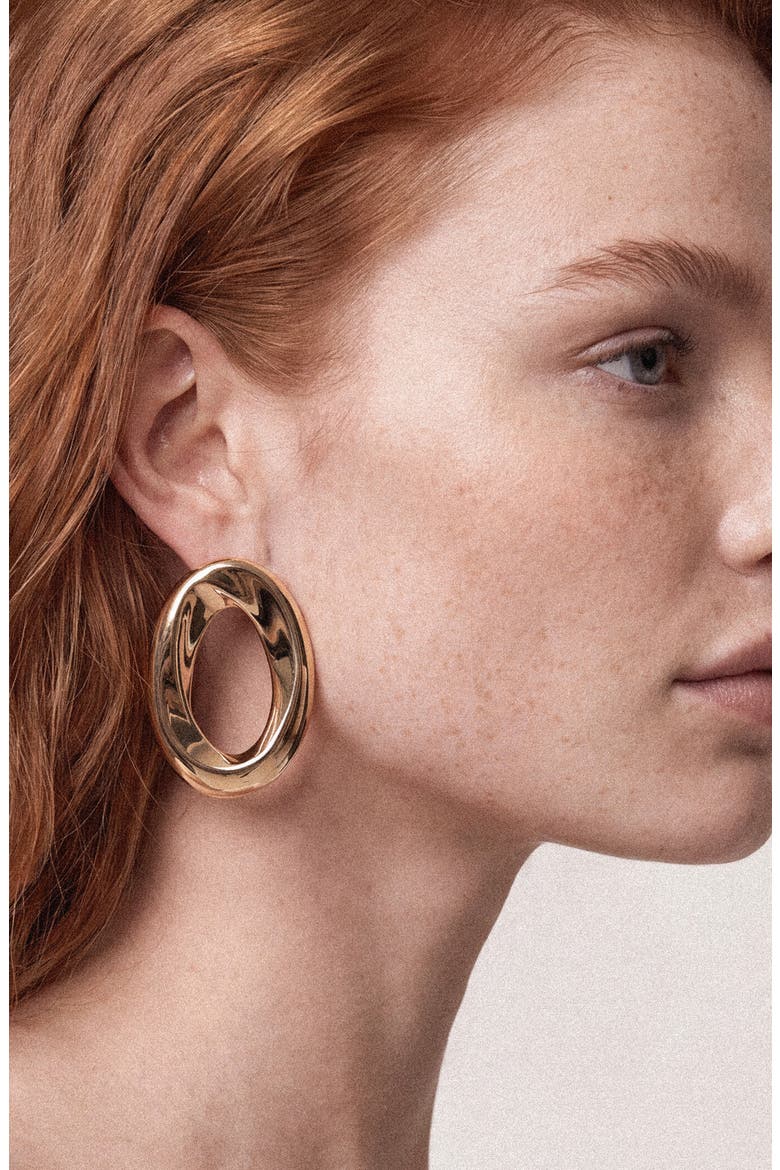 Oval Runway Earrings, Alternate, color, GOLD