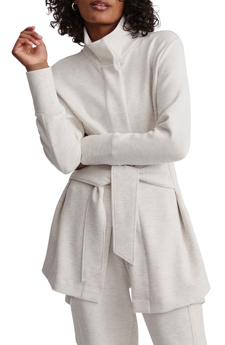 Varley Anset Tie Waist Jacket, Main, color, Ivory Marl