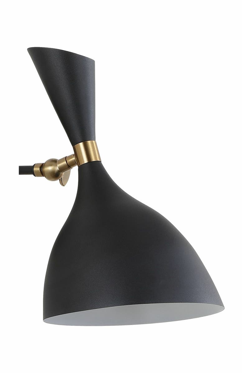 JONATHAN Y Josef Iron Retro LED Wall Sconce, Alternate, color, Black/Brass Gold