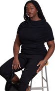 ELOQUII Sleeve Overlay Draped Top